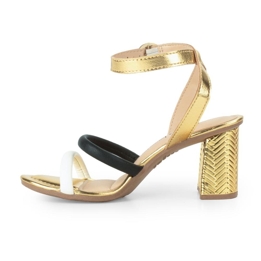 Sandália Dakota de Salto Alto Metalizada Y8861 Dourado 3