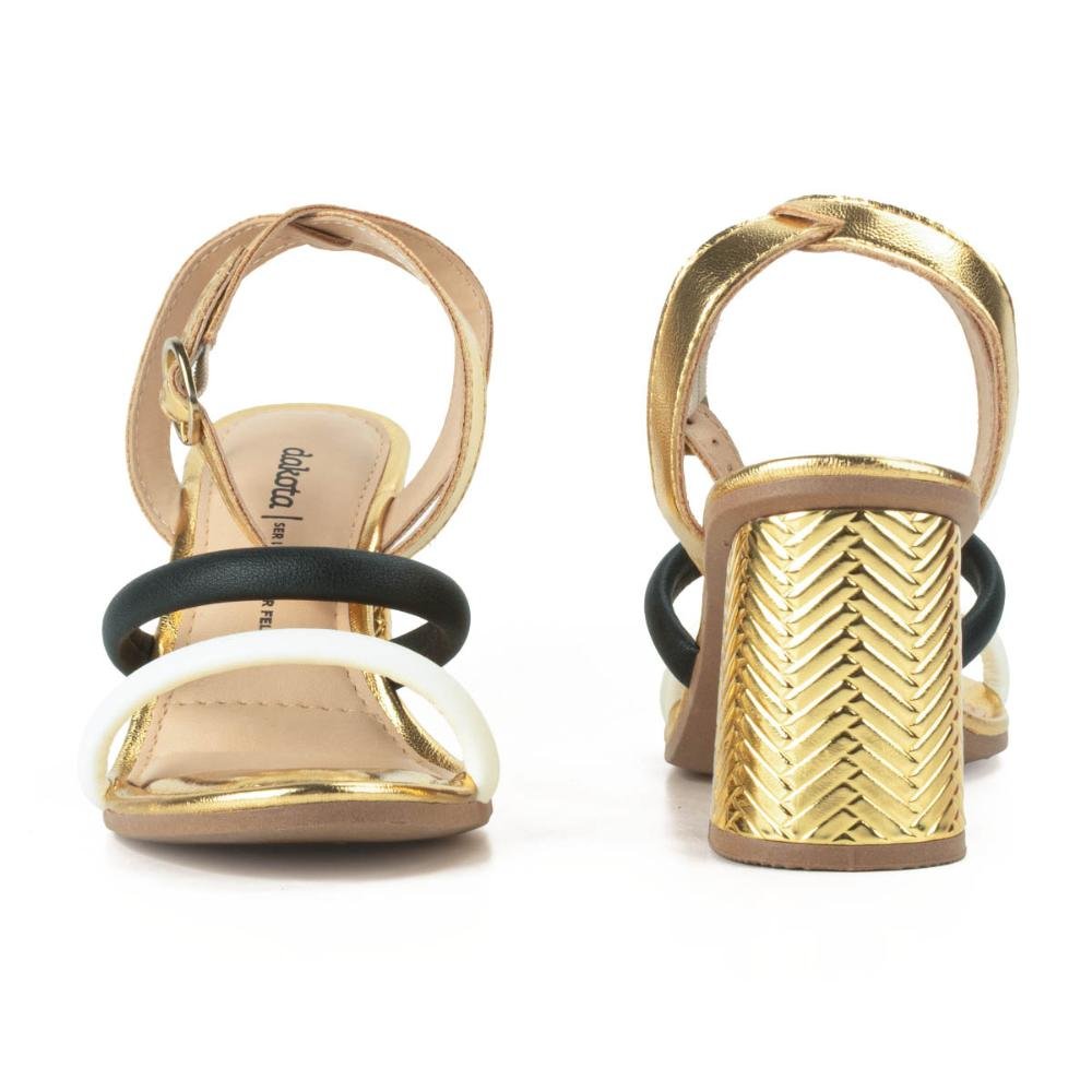 Sandália Dakota de Salto Alto Metalizada Y8861 Dourado 4