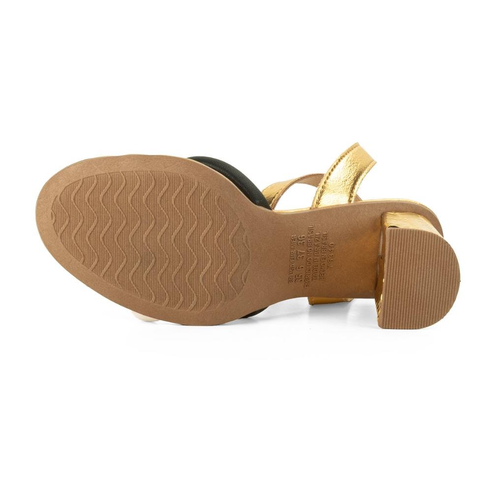 Sandália Dakota de Salto Alto Metalizada Y8861 Dourado 5