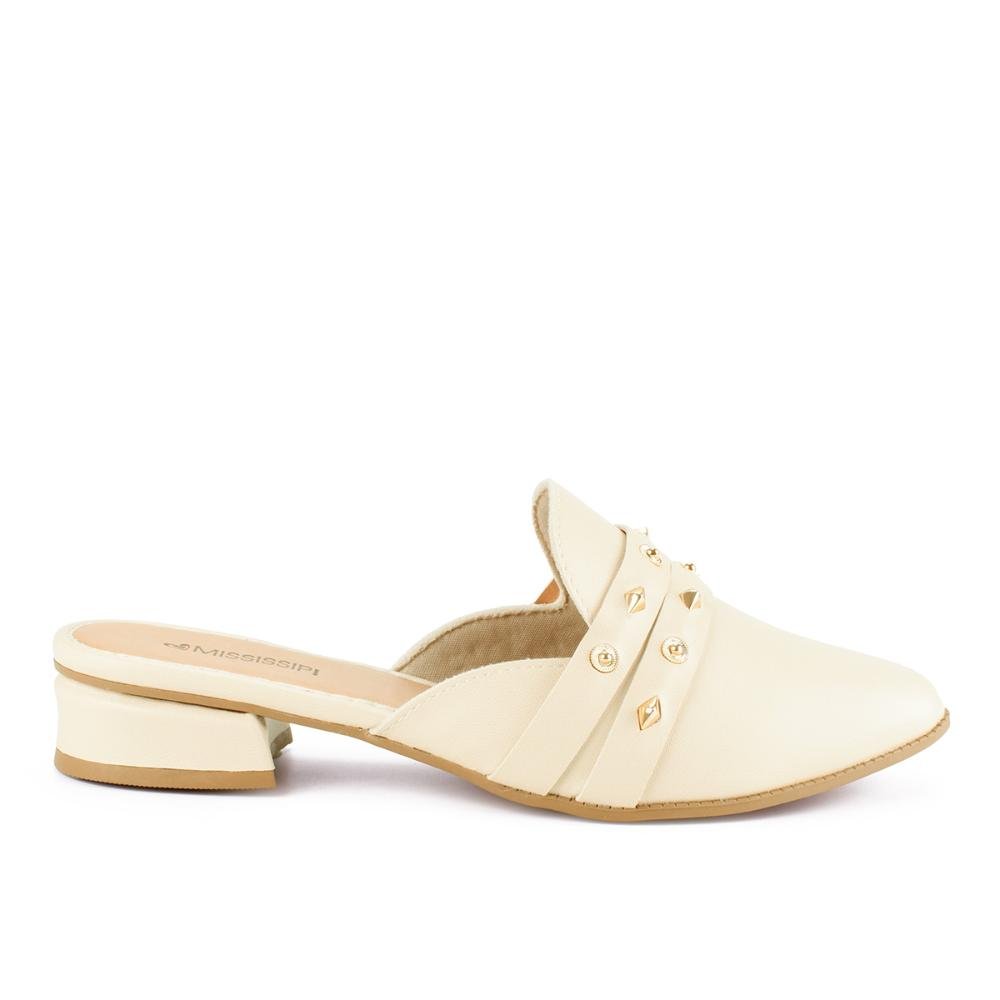 Mule Mississipi de Salto Bloco MC881 Bege 3