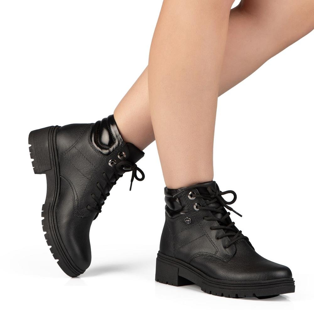 Bota Coturno Dakota Em Couro Feminina D0451 Preto 2