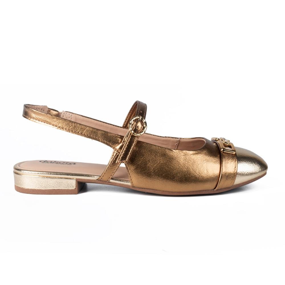 Sapato Dakota de Salto Baixo Metalizado D0071 Dourado 3