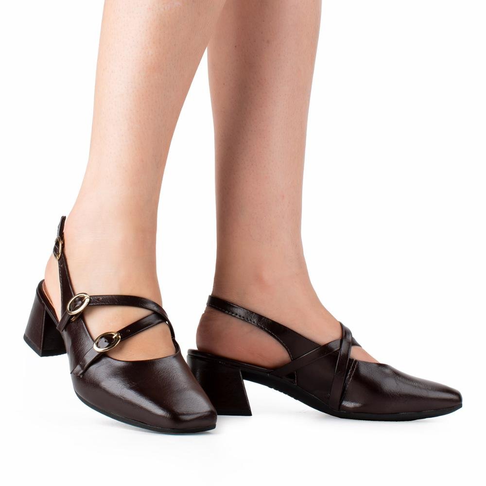 Sapato Dakota de Salto Bloco D0081 Marrom 2