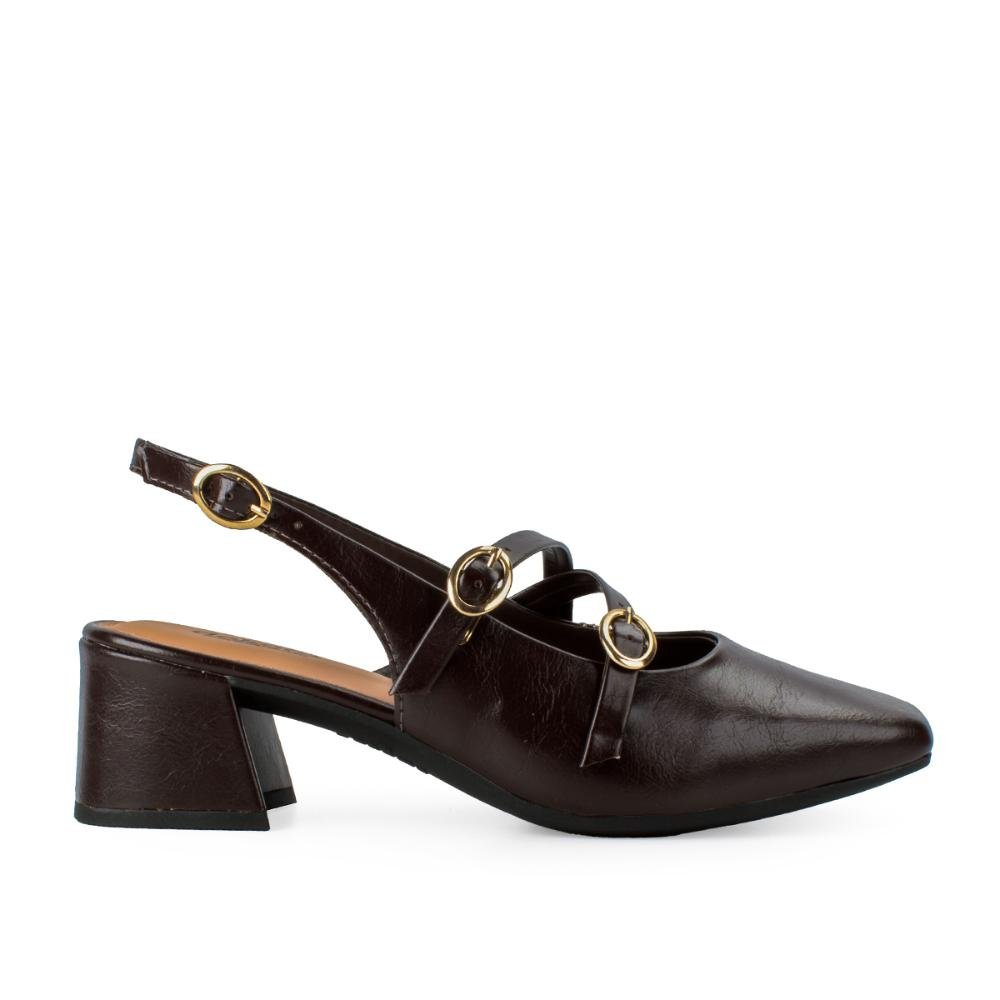 Sapato Dakota de Salto Bloco D0081 Marrom 3