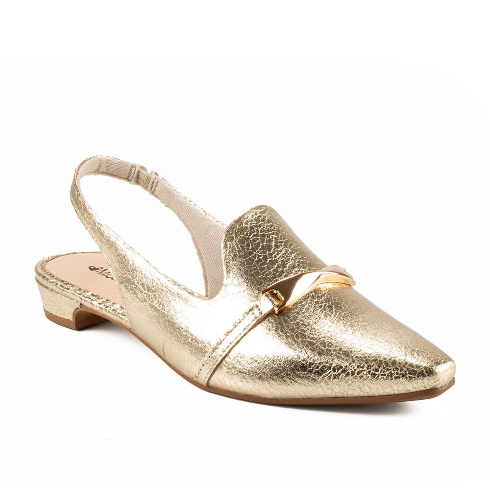 Sapato Mississipi Slingback Metalizado ME233 Dourado 1