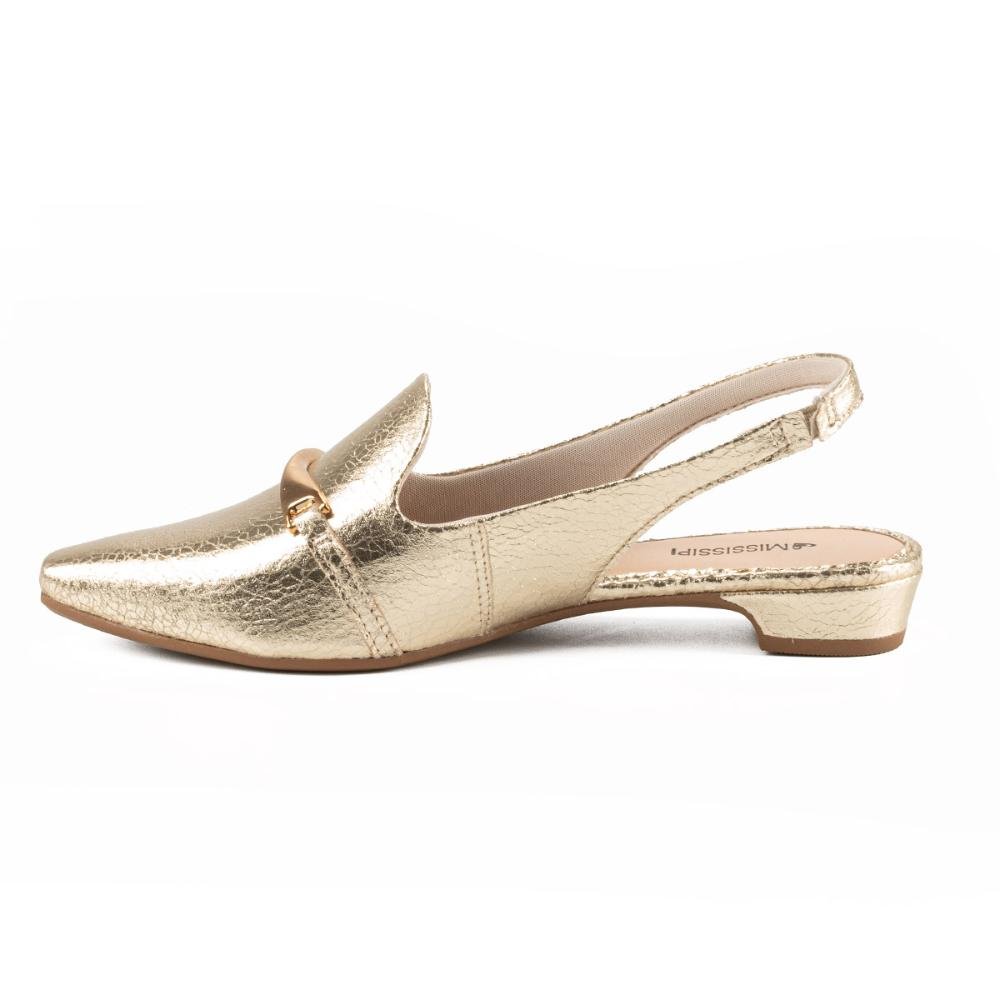 Sapato Mississipi Slingback Metalizado ME233 Dourado 4