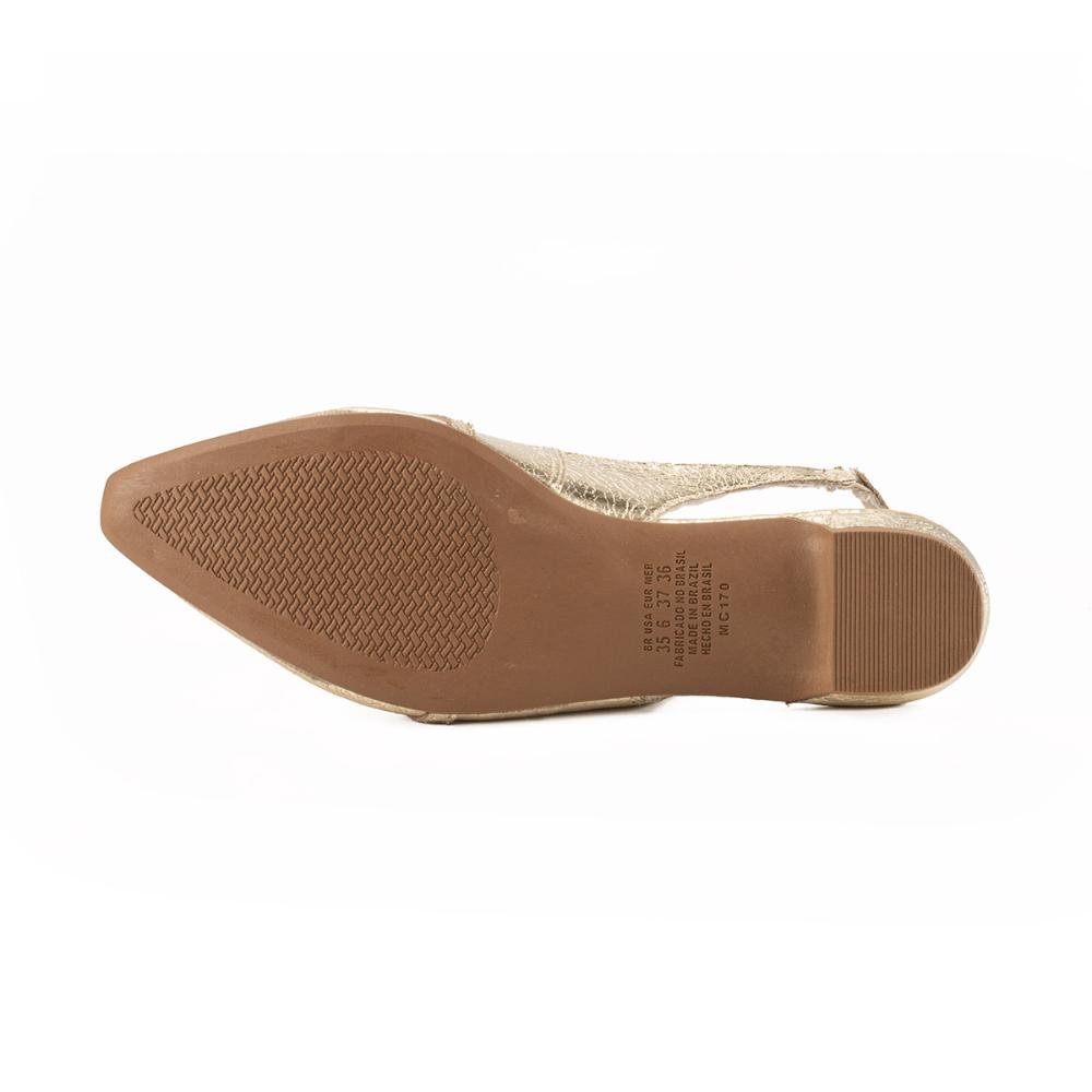 Sapato Mississipi Slingback Metalizado ME233 Dourado 5