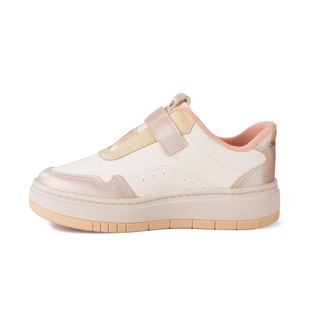 Tênis Pink Cats Infantil Casual V5181 Bege/Rosa 3