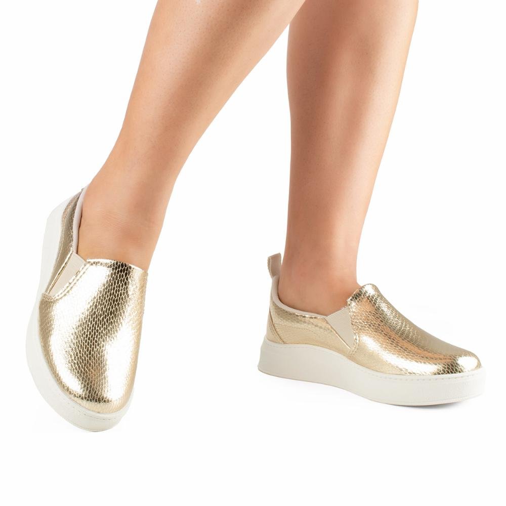 Tênis Mississipi Slip On MC913 Dourado 2