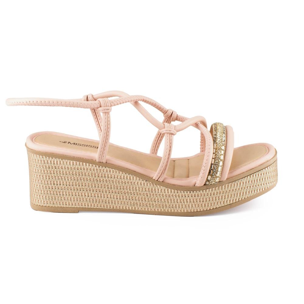 Sandália Mississipi Anabela ME672 Rosê 3