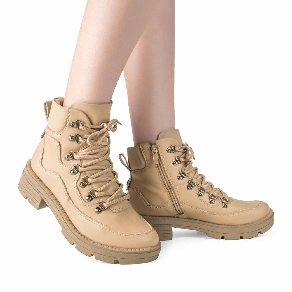 Bota Coturno Dakota Tratorada Feminina DA881 Bege 2