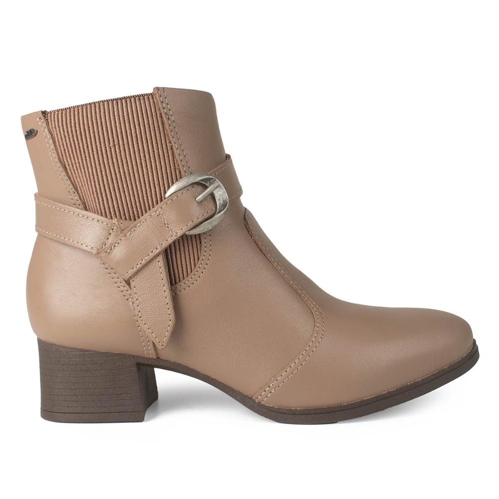 Bota Dakota de Cano Curto Em Couro Feminina DA962 Marrom Claro 3