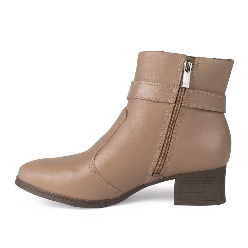 Bota Dakota de Cano Curto Em Couro Feminina DA962 Marrom Claro 4