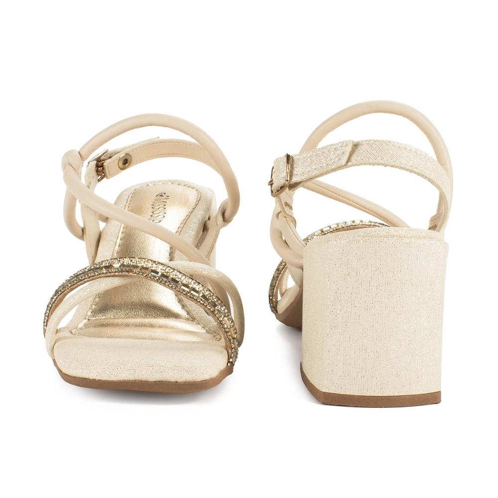 Sandália Mississipi de Salto Bloco Feminina ME382 Bege Claro 6