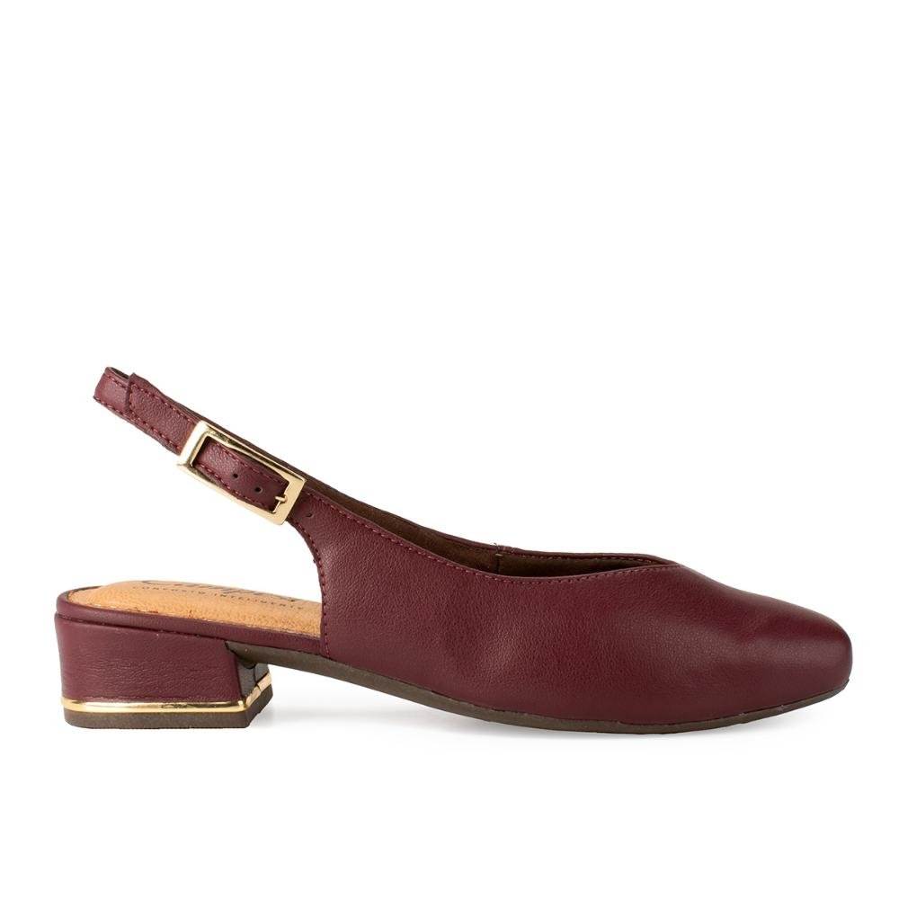 Sapato Campesí de Salto Bloco Feminino CP911 Vermelho 3