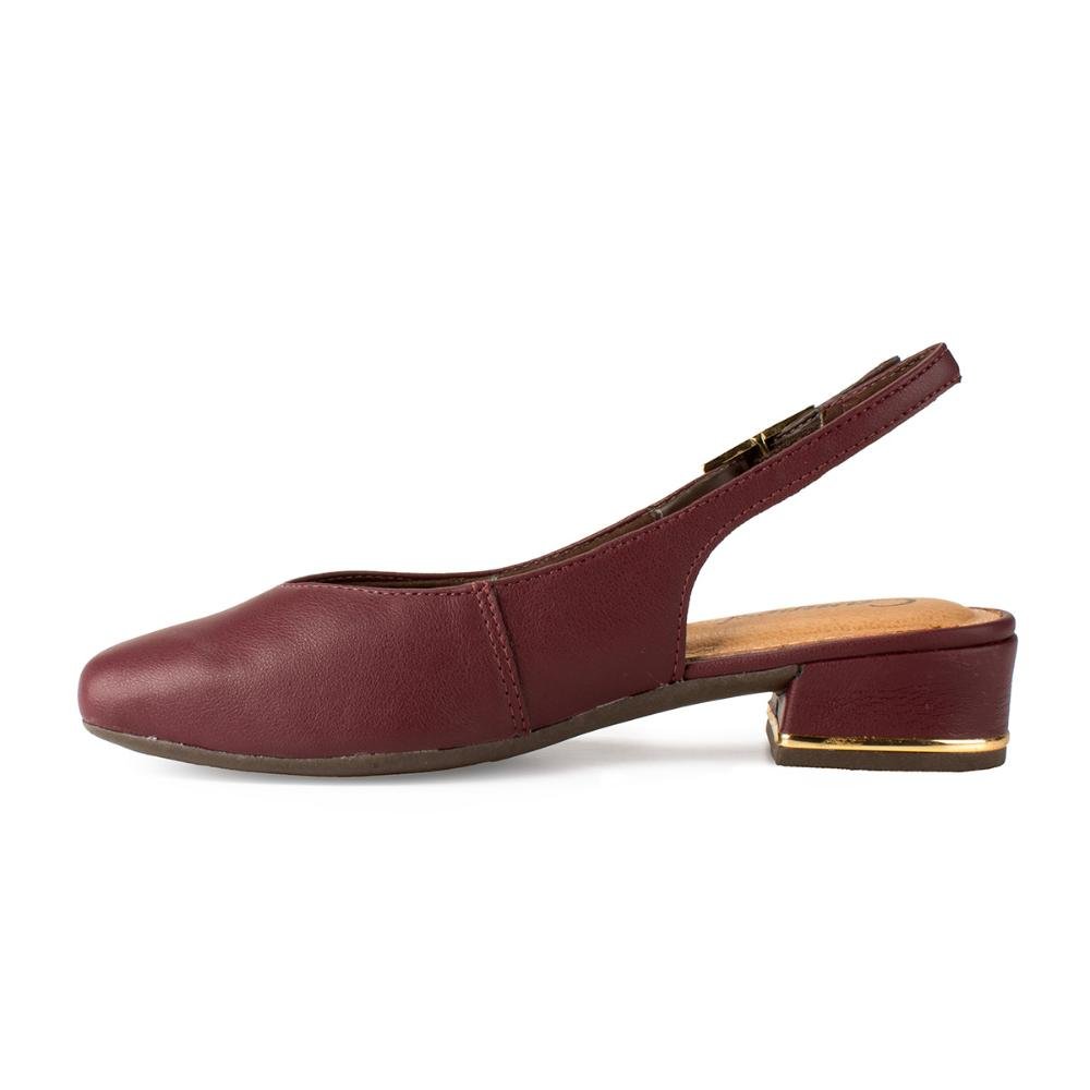 Sapato Campesí de Salto Bloco Feminino CP911 Vermelho 4