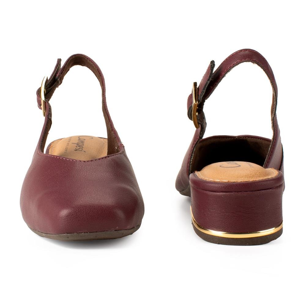 Sapato Campesí de Salto Bloco Feminino CP911 Vermelho 6