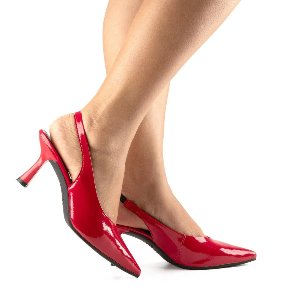 Scarpin Mississipi de Salto Alto Feminino ME304 Vermelho 2