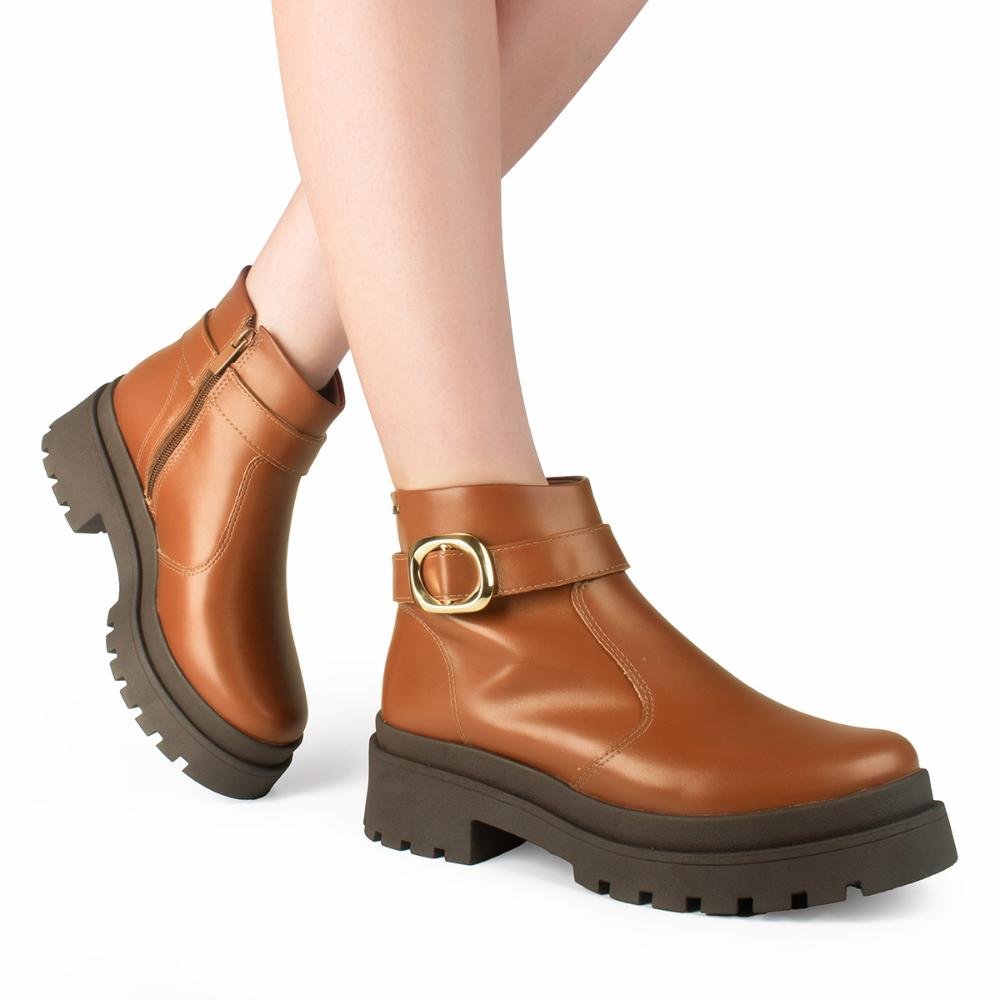 Bota Dakota de Cano Curto Tratorada Feminina DA852 Marrom 2