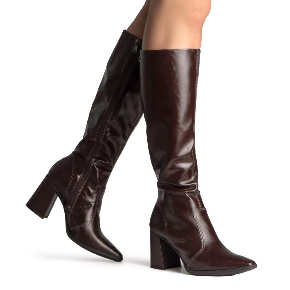 Bota Dakota de Cano Longo Feminina D0433 Café 2