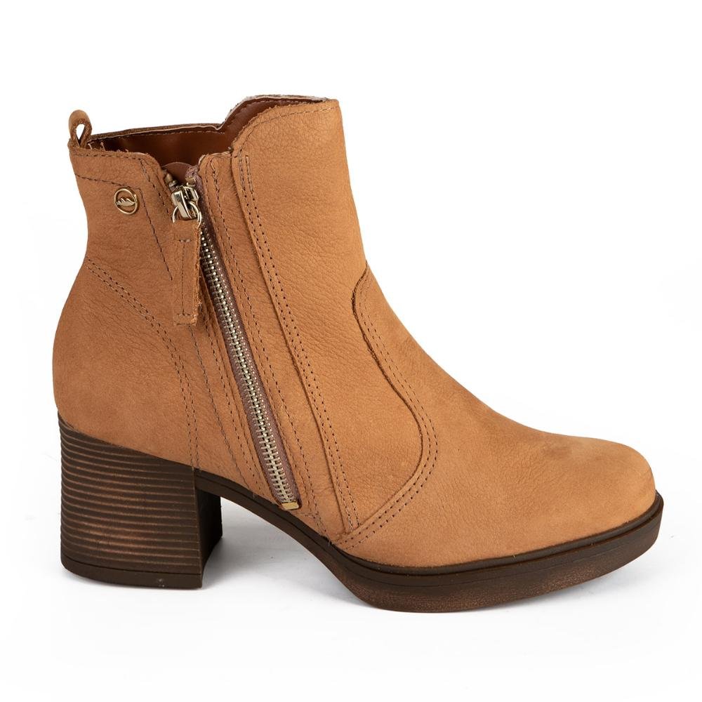 Bota Dakota de Cano Curto Em Couro Feminina D0351 Caramelo 3