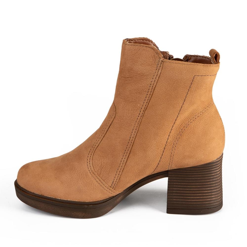 Bota Dakota de Cano Curto Em Couro Feminina D0351 Caramelo 4