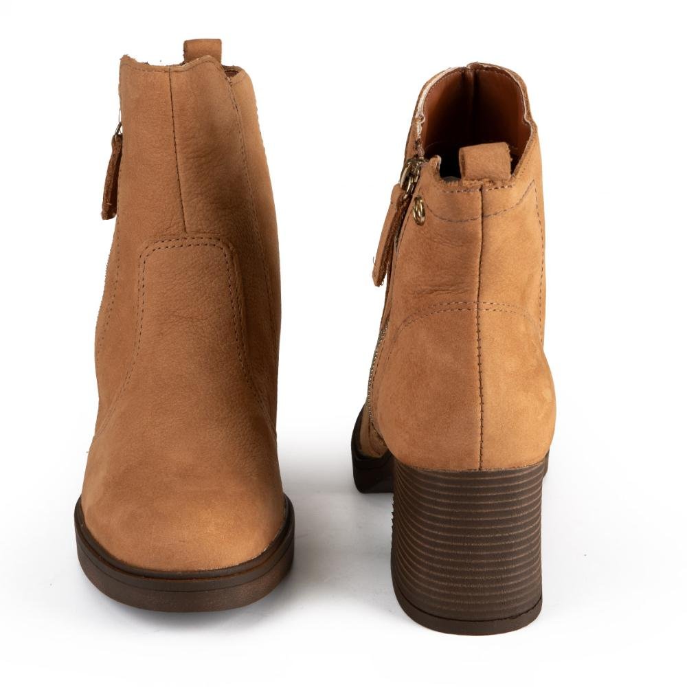 Bota Dakota de Cano Curto Em Couro Feminina D0351 Caramelo 5