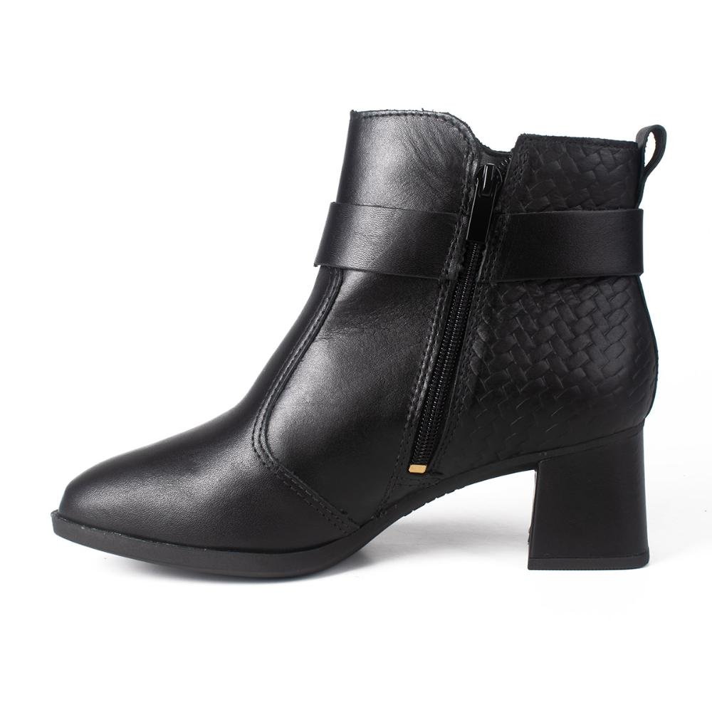 Bota Dakota de Cano Curto Em Couro Feminina D0371 Preto 4