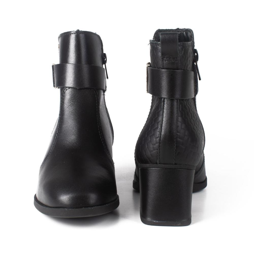 Bota Dakota de Cano Curto Em Couro Feminina D0371 Preto 6