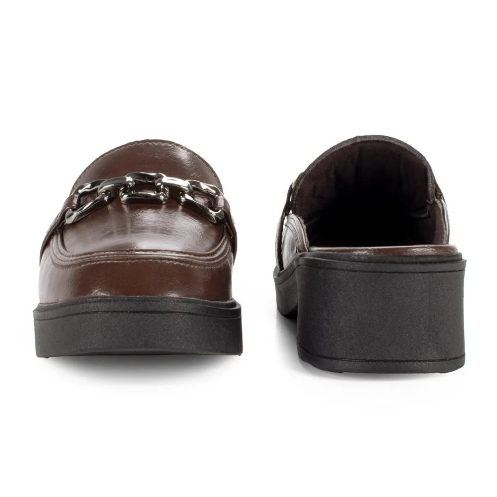Mule Mississipi de Salto Bloco Feminina ME462 Marrom 6