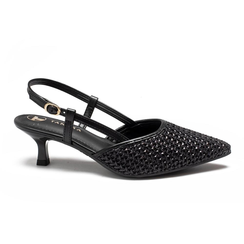 Scarpin Tanara de Salto Baixo Em Couro Feminino T8851 Preto 3