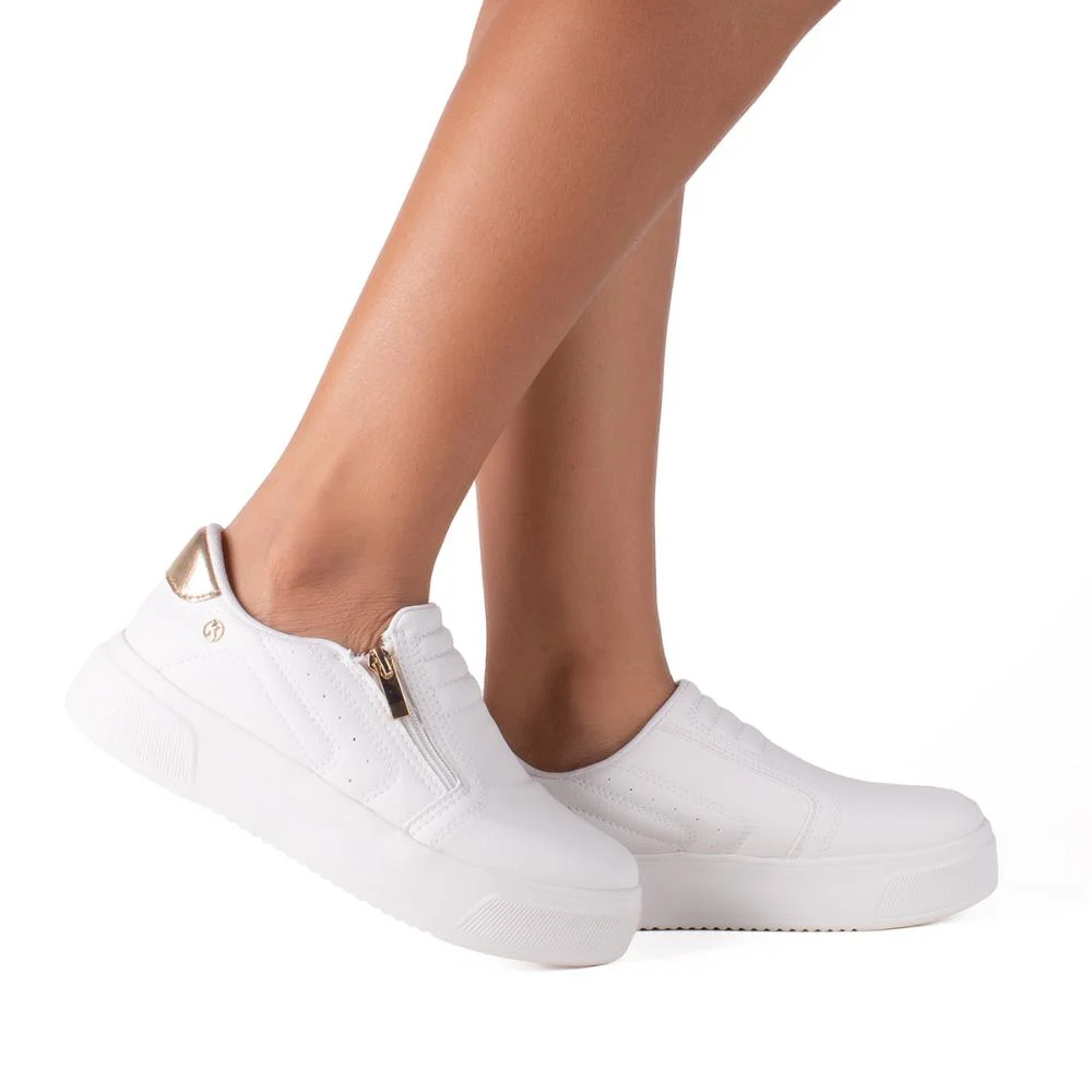 Tênis Kolosh Casual Flatform Claro Feminino C3558 Branco 2