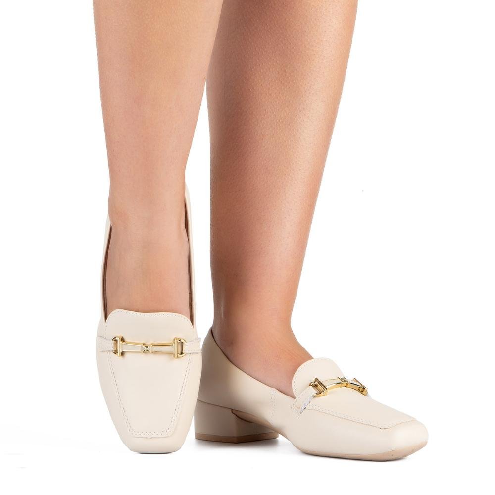 Sapato Campesí Loafer Feminino L9838 Bege Claro 2