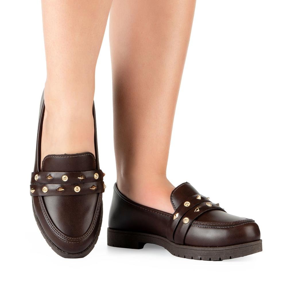 Sapato Mississipi Loafer Feminino ME722 Café 2