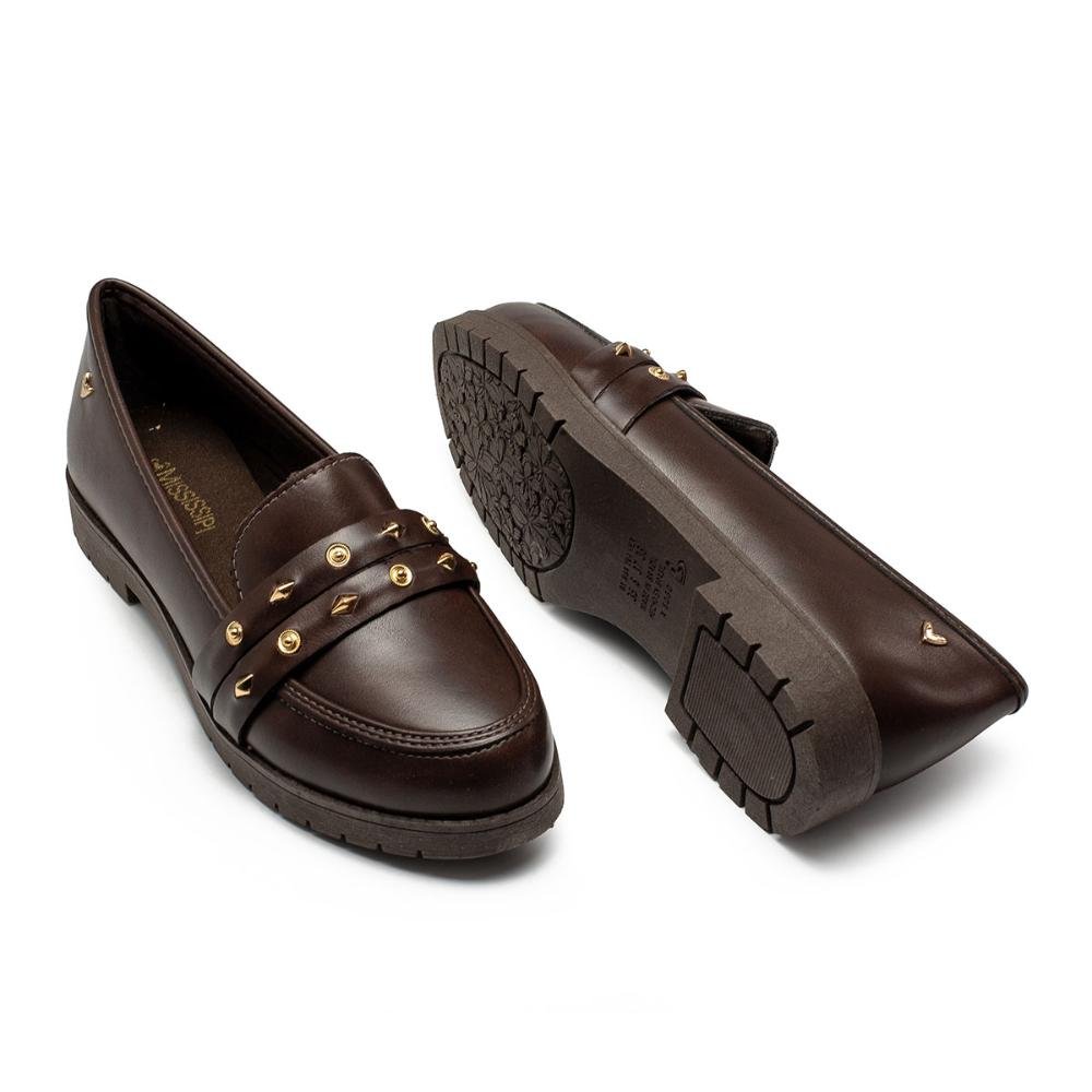Sapato Mississipi Loafer Feminino ME722 Café 6