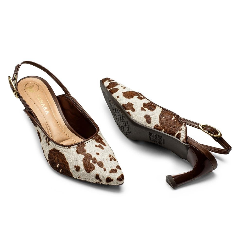 Scarpin Tanara Em Couro Feminino T8841 Animal Print 5