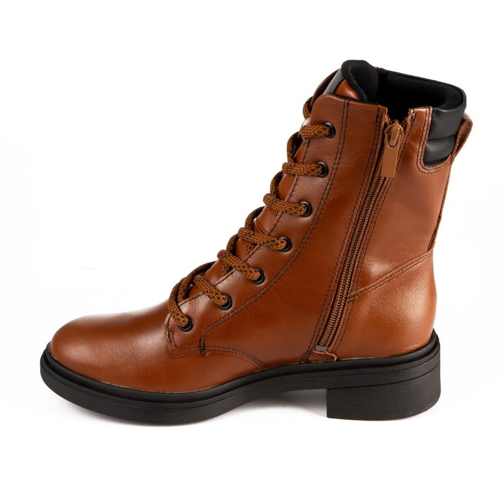 Bota Coturno Tanara Em Couro Feminina T9113 Caramelo 4