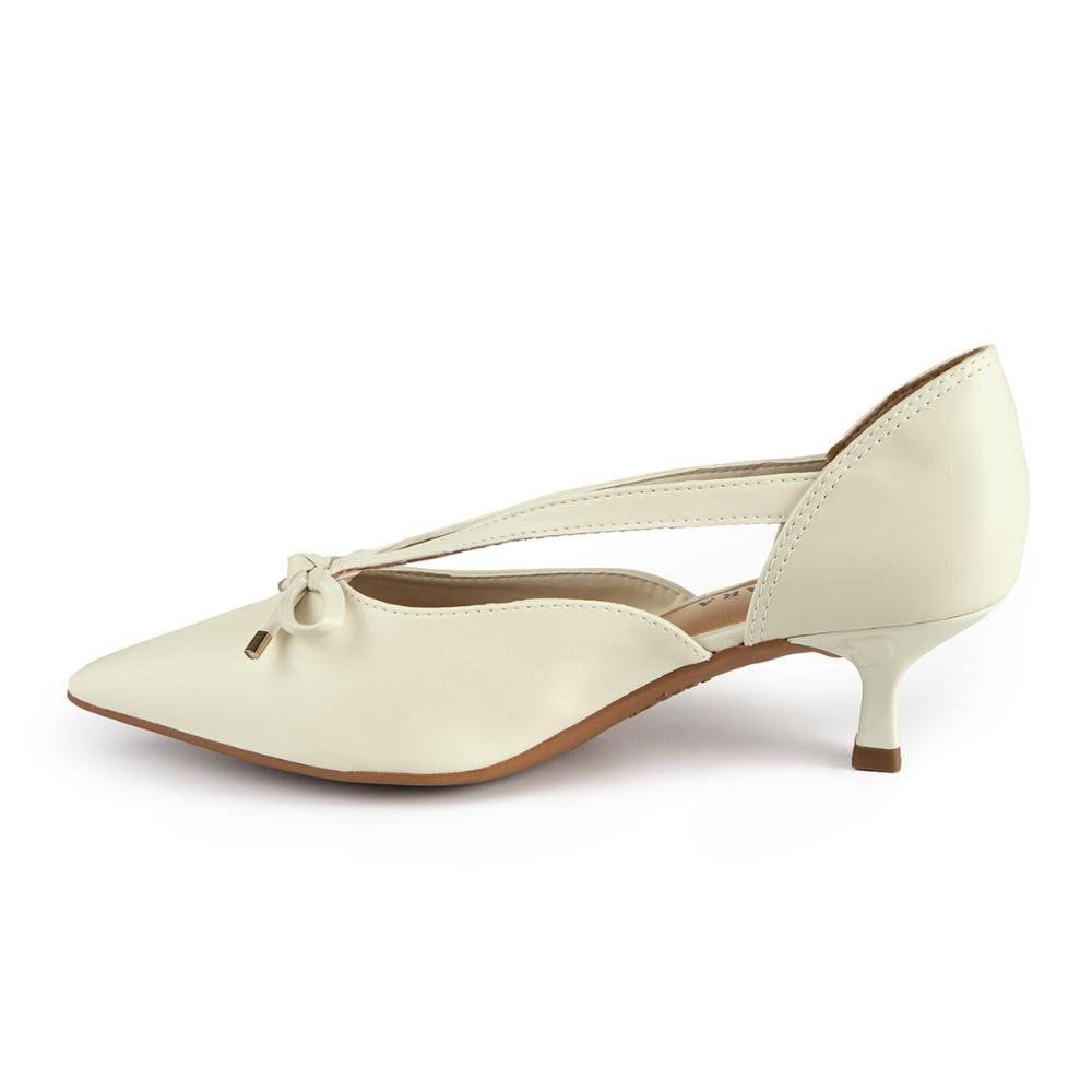 Scarpin Tanara de Salto Baixo Feminino T8853 Bege 4
