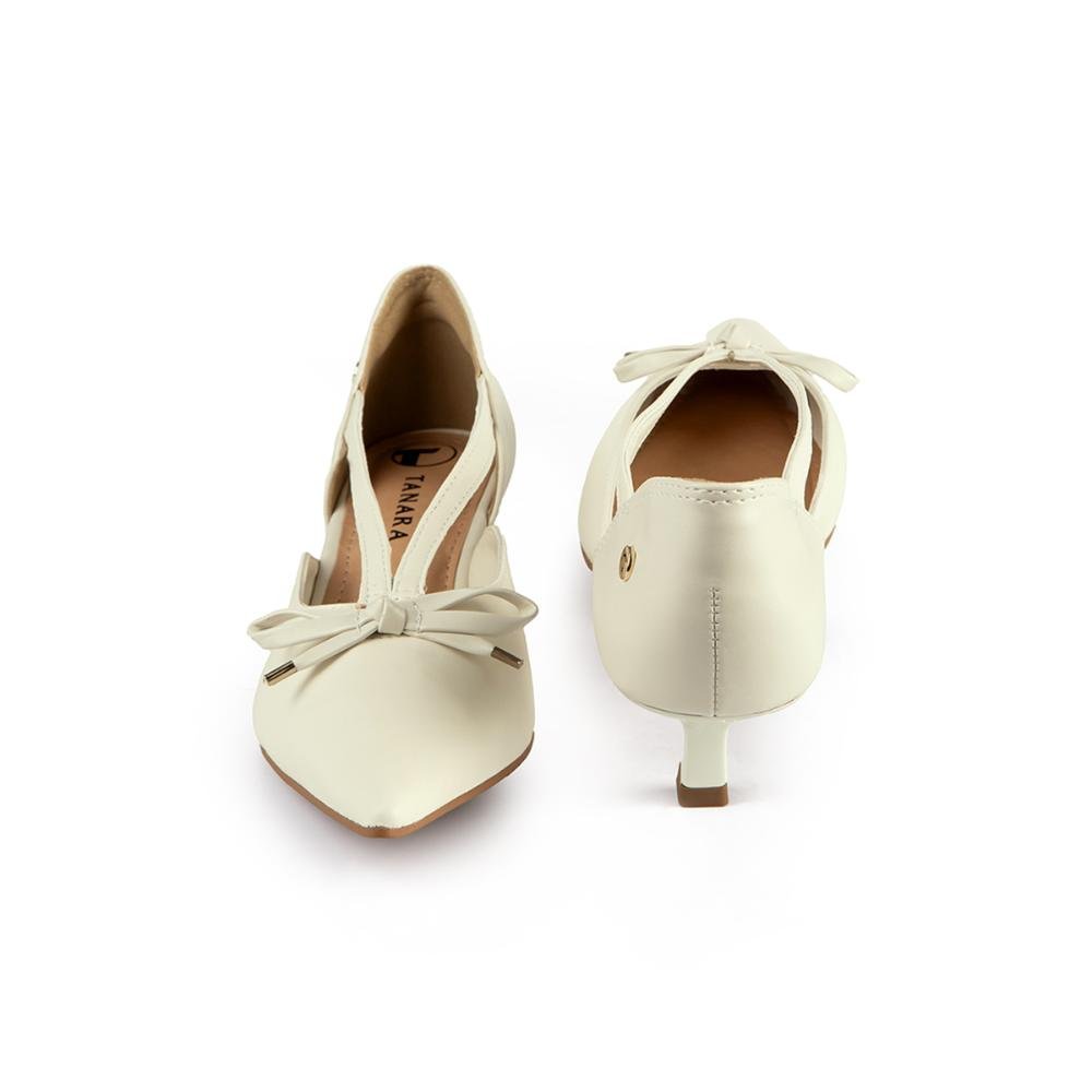 Scarpin Tanara de Salto Baixo Feminino T8853 Bege 5