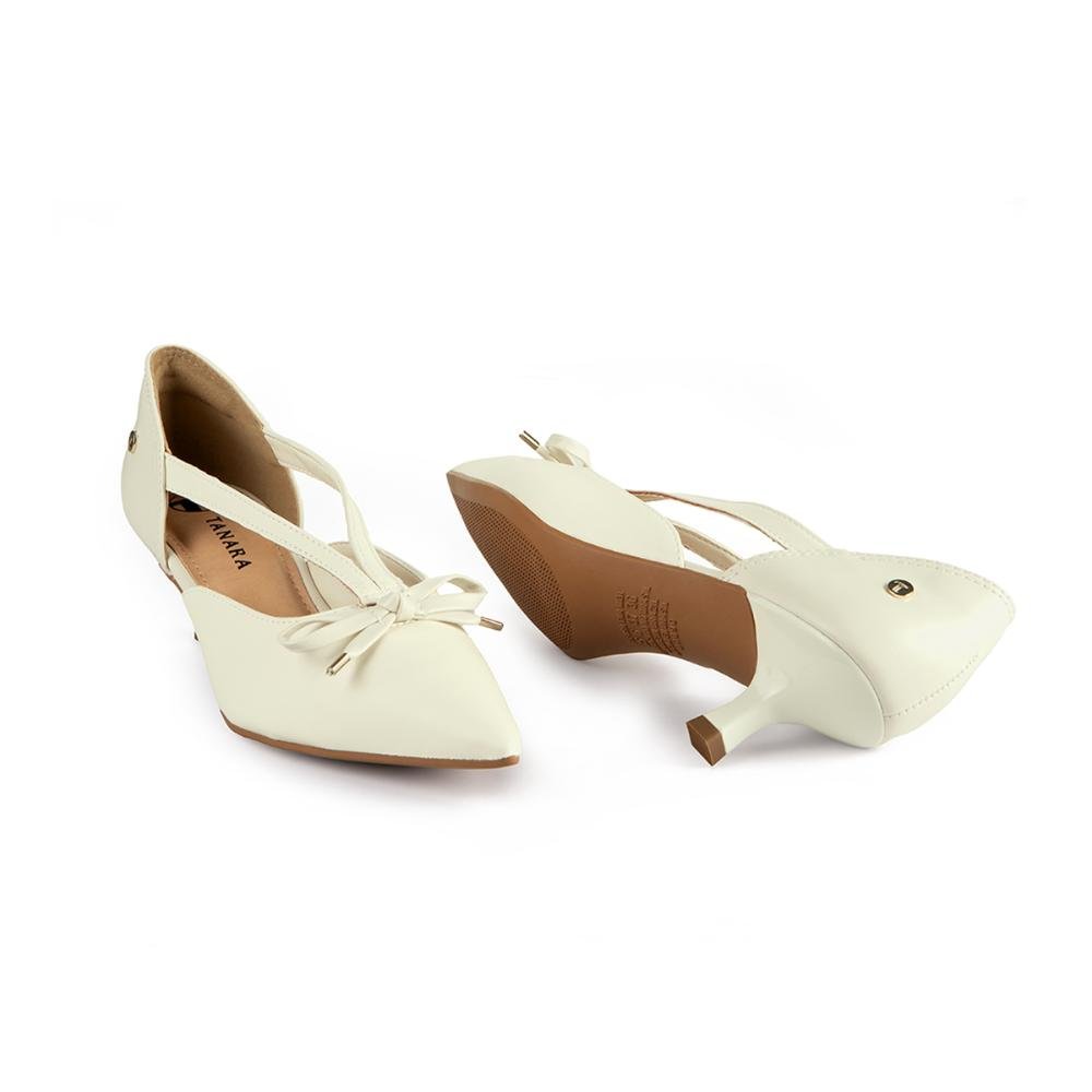Scarpin Tanara de Salto Baixo Feminino T8853 Bege 6
