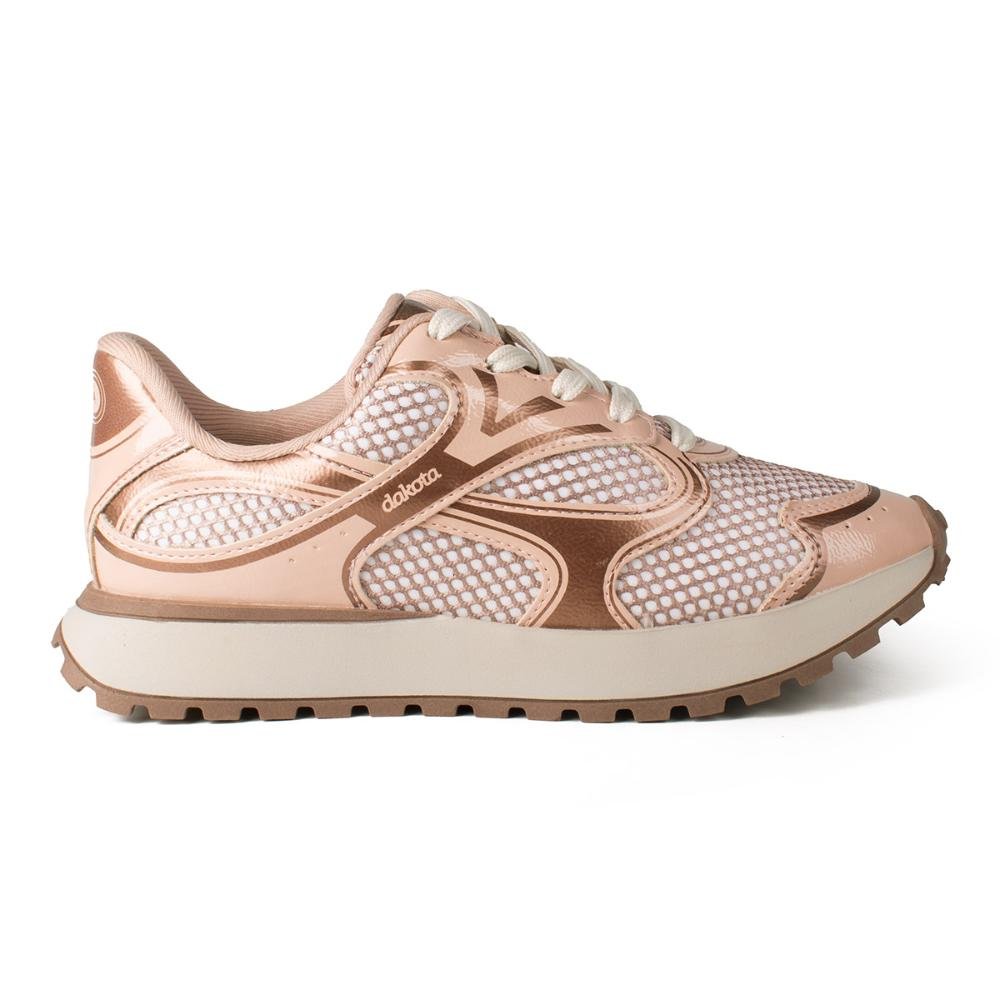 Tênis Dakota Jogging Metalizado Feminino D0011 Bege 3