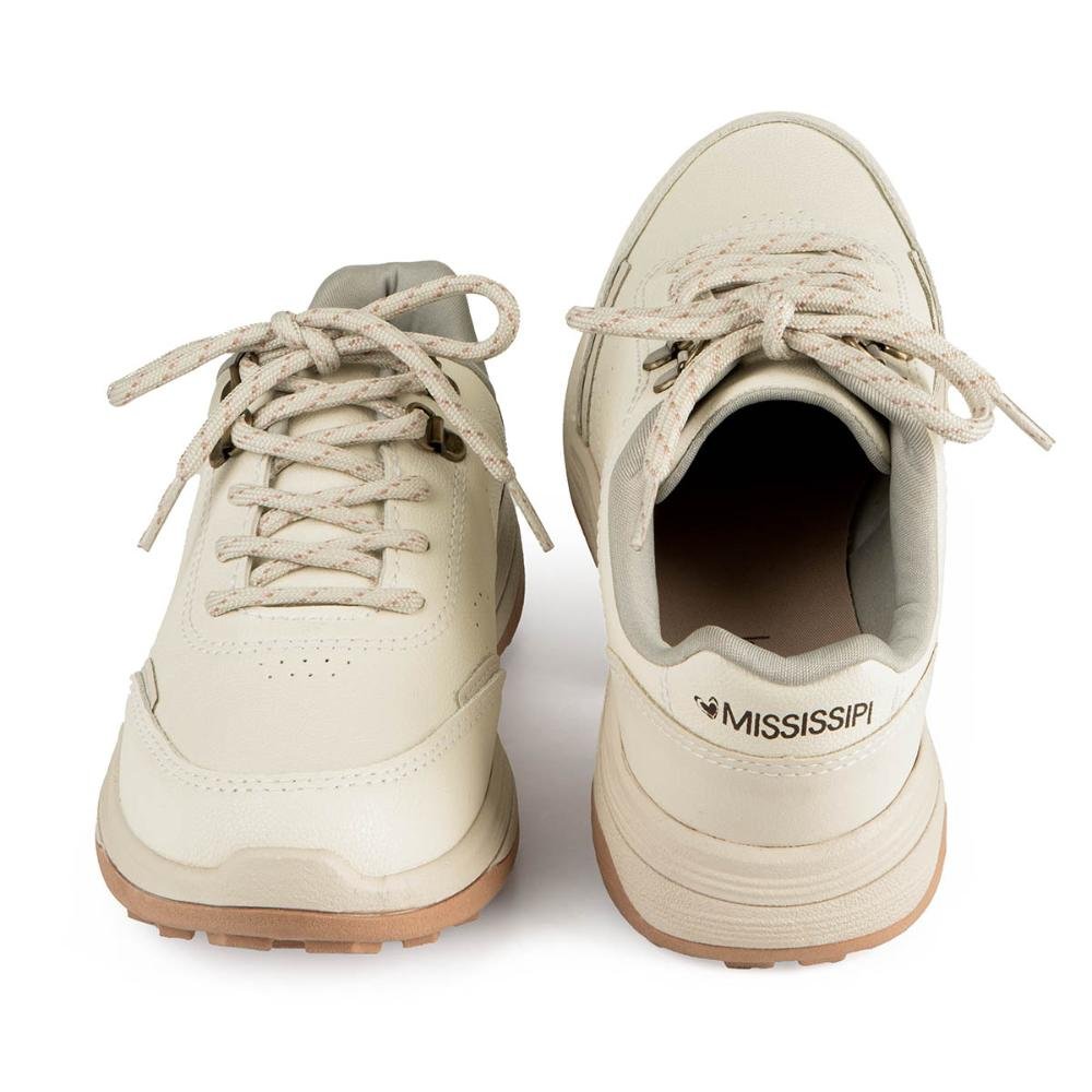Tênis Mississipi Jogging Feminino ME841 Bege Claro 5