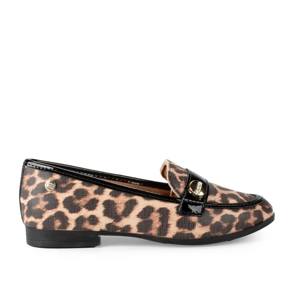 Sapato Pink Cats Infantil Loafer Animal Print V5393 Onça 2