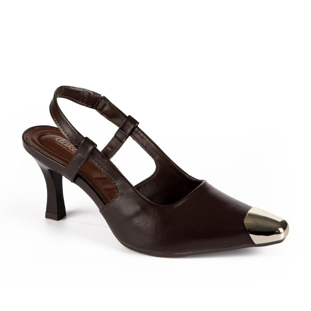 Scarpin Dakota de Salto Alto Feminino D0113 Café 1