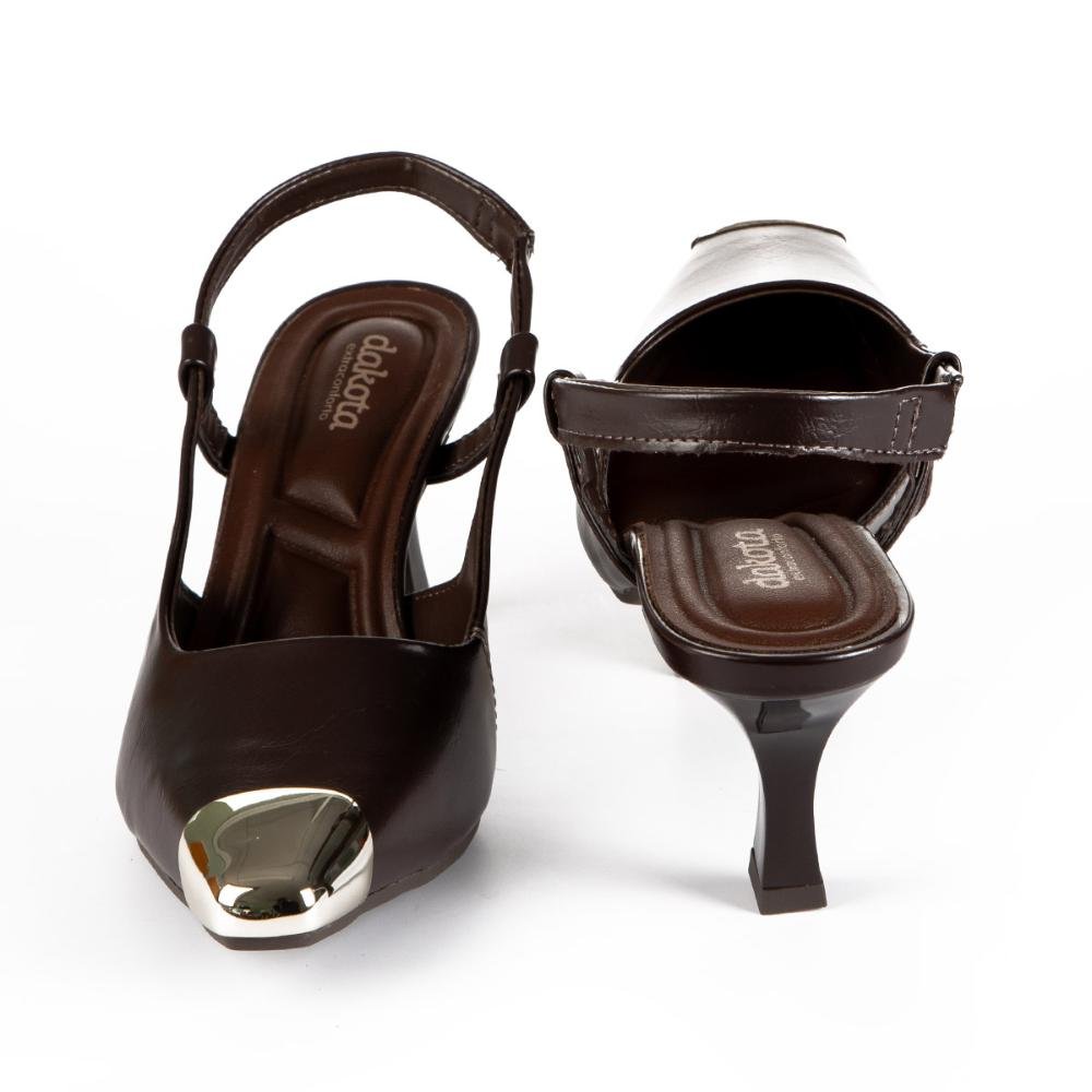 Scarpin Dakota de Salto Alto Feminino D0113 Café 5