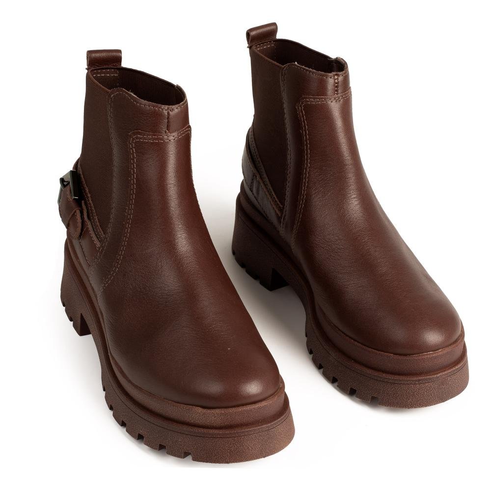 Bota Tanara de Cano Curto Em Couro Feminina T8891 Café 5
