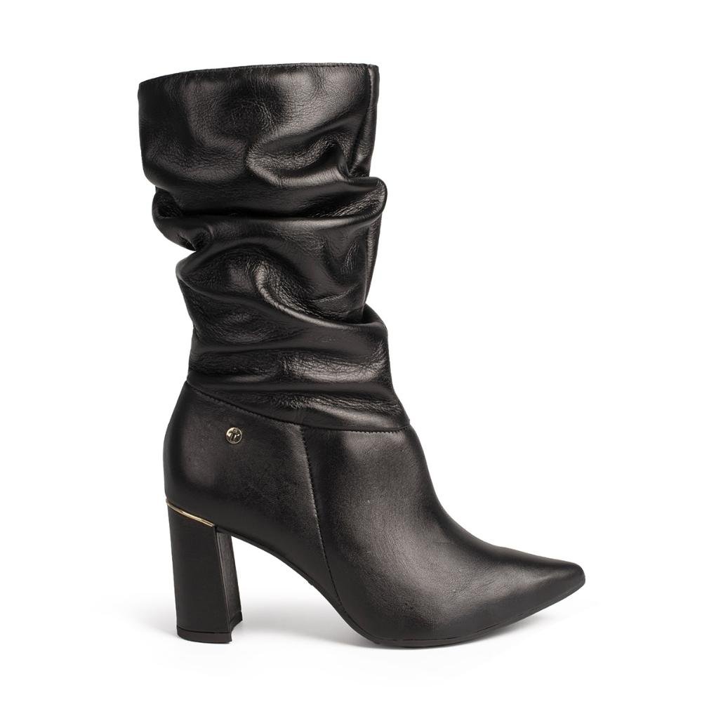 Bota Tanara Em Couro de Cano Longo Feminina T8914 Preto 3