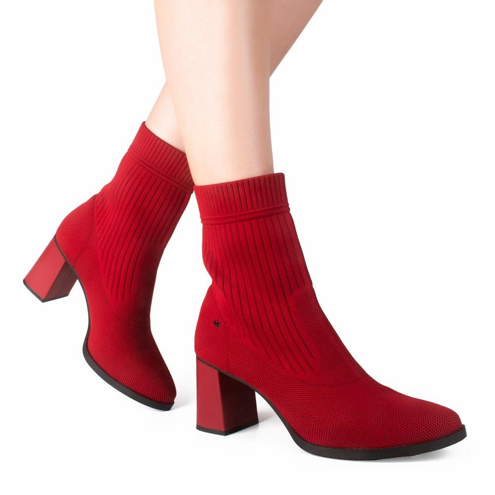 Bota Dakota de Cano Curto Feminina G9905 Vermelho 2