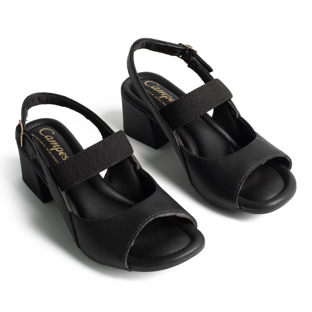 Sandália Campesí de Salto Bloco Feminina CP862 Preto 4