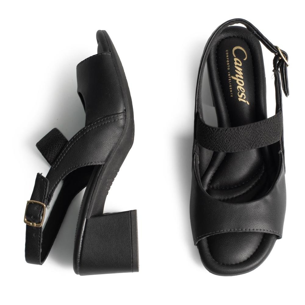 Sandália Campesí de Salto Bloco Feminina CP862 Preto 6